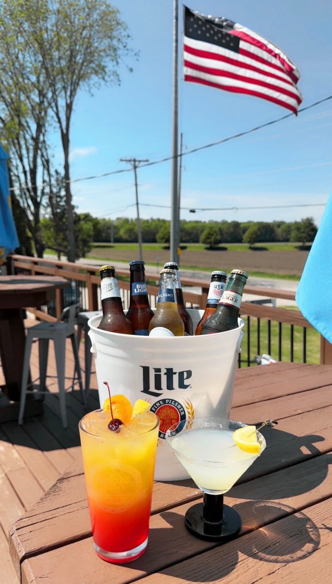 bucket of beer and drinks